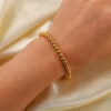Køb Golden Beads Armbånd 18K Guldbelagt 4mm billigt online tilbud