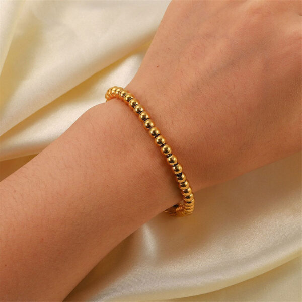 Køb Golden Beads Armbånd 18K Guldbelagt 4mm billigt online tilbud