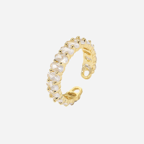 Køb Chunky Crystal Clear Ring 18K Guldbelagt billigt online tilbud