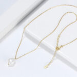 Køb Ferskvandsperle Curb Halskæde  925 Sølv 18K Guldbelagt billigt online tilbud