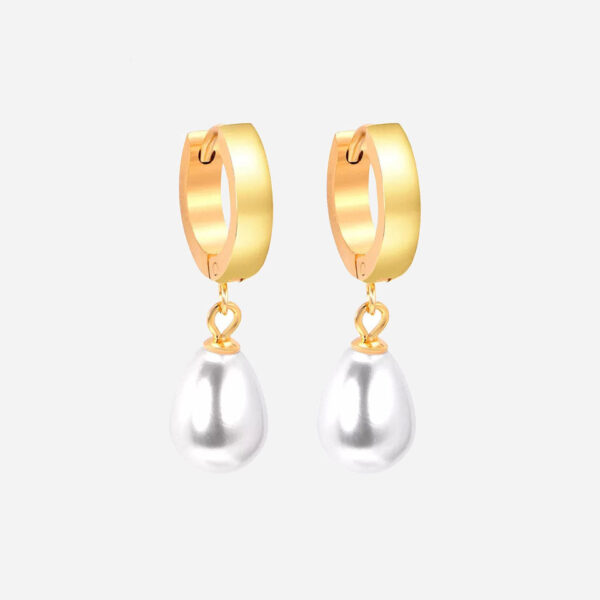 Køb Classic Pearl Hoops 18K Guldbelagt billigt online tilbud