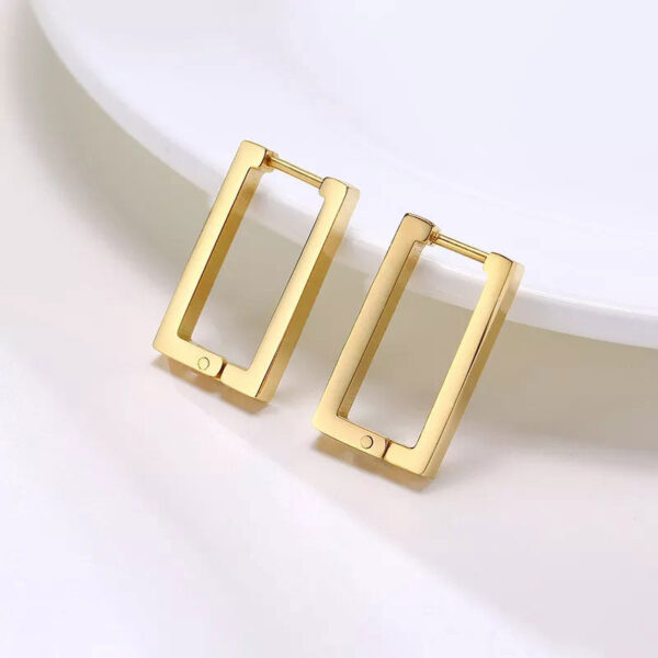 Køb Small Rectangle Hoops 18K Guldbelagt billigt online tilbud