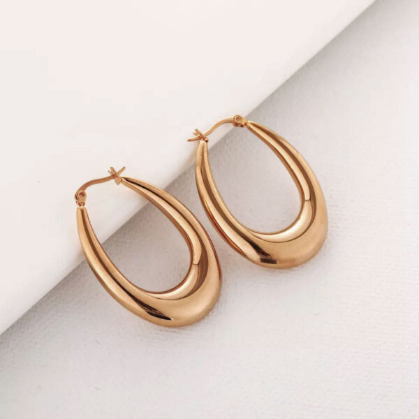 Køb Klassisk Teardrop Hoops 18K Rosaguldbelagt billigt online tilbud