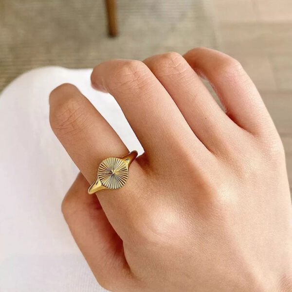 Køb Sunburst Ring 18K Guldbelagt billigt online tilbud