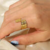 Køb Wide Texture Ring 18K Guldbelagt billigt online tilbud
