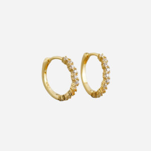 Køb Fine Small Zirkonia Hoops 925 Sølv 18K Guldbelagt billigt online tilbud