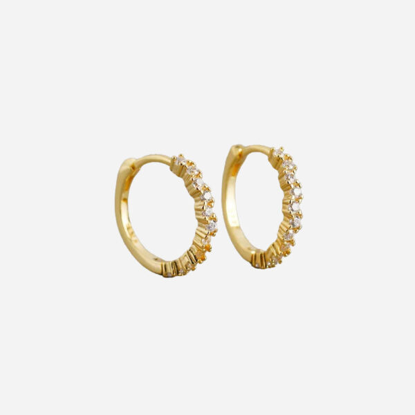 Køb Fine Small Zirkonia Hoops 925 Sølv 18K Guldbelagt billigt online tilbud