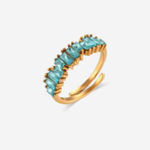 Køb Summer Light Blue Ring 18K Guldbelagt billigt online tilbud