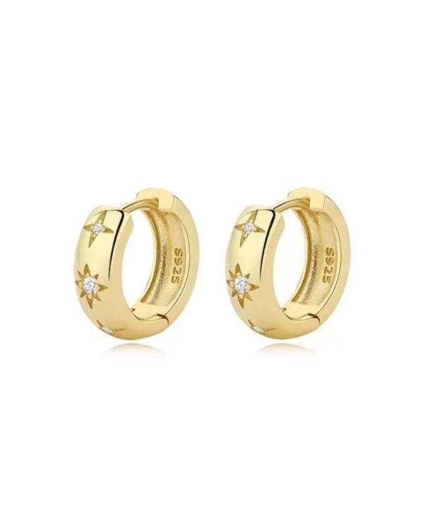 Køb Belphia Mini Hoops 925 Sterling Sølv med 18K Guldbelagt 14mm - One Size / 925 Sterling Sølv med 18K Guldbelagt billigt online tilbud