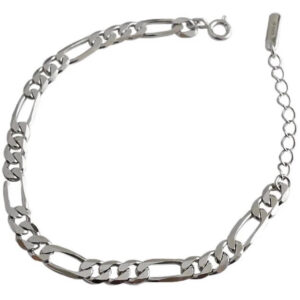 Køb Belphia Figaro Armbånd 925 Sterling Sølv 5 mm - 15 + 3 cm / 925 Sterling Sølv billigt online tilbud