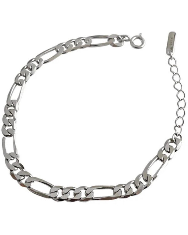 Køb Belphia Figaro Armbånd 925 Sterling Sølv 5 mm - 15 + 3 cm / 925 Sterling Sølv billigt online tilbud