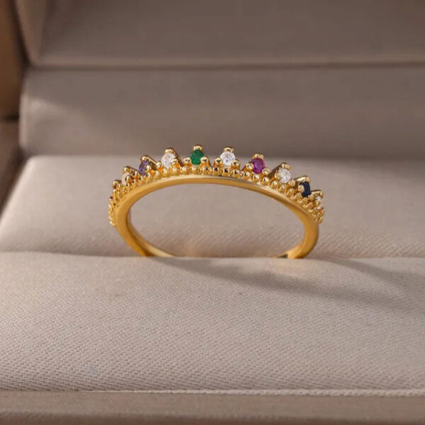 Køb Crown Zirkonia Ring 18K Guldbelagt billigt online tilbud