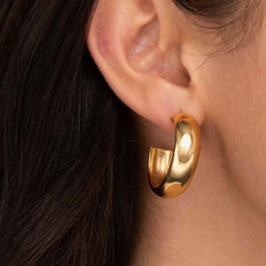 Køb Chunky Dome Hoops 18K Guldbelagt billigt online tilbud