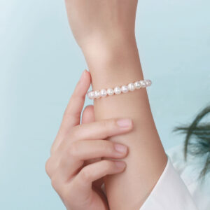 Køb Freshwater Pearl Armbånd 925 Sølv 18K Guldbelagt billigt online tilbud