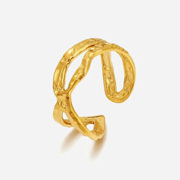 Køb Twisted Melted Ring 18K Guldbelagt billigt online tilbud