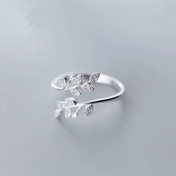 Køb Zirkonia Deluxe Leaf Ring 925 Sølv billigt online tilbud