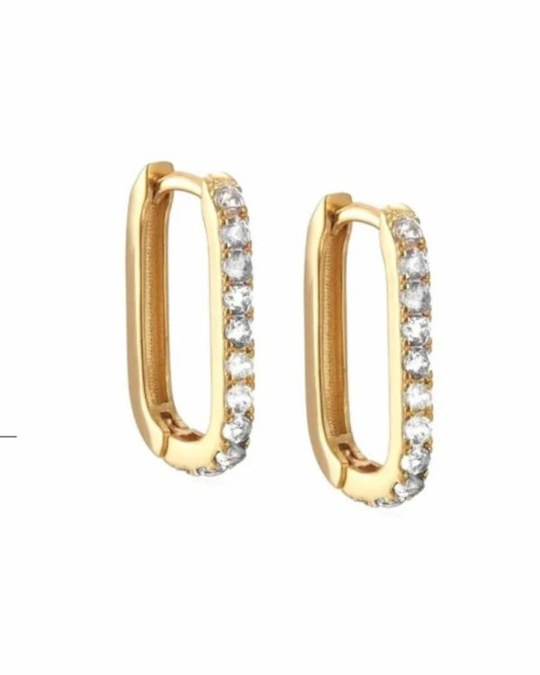 Køb Belphia Crystal Hoops 925 Sterling Sølv 18k Guldbelagt - One size / 925 Sterling Sølv 18k Guldbelagt billigt online tilbud