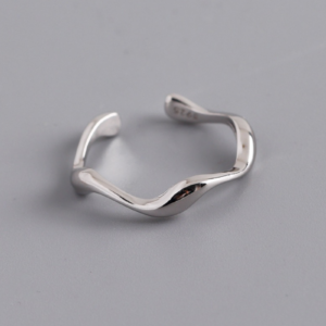 Køb Belphia Wave Ring 925 Sterling Sølv - Justerbar / 925 Sterling Sølv billigt online tilbud