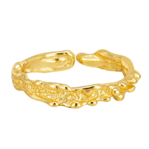 Køb Belphia Korean Stone Ring 925 Sterling Sølv 18K Guldbelagt - Justerbar / 925 Sterling Sølv 18K Guldbelagt billigt online tilbud