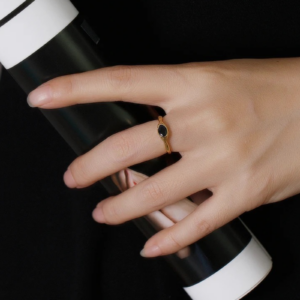 Køb Belphia Valentina Ring 925 Sterling Sølv 18K Guldbelagt - Justerbar / 925 Sterling Sølv 18K Guldbelagt billigt online tilbud