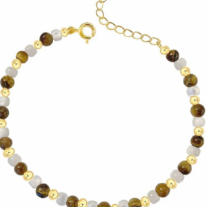 Køb Belphia Perle Armbånd 925 Sterling Sølv 18k Guldbelagt billigt online tilbud