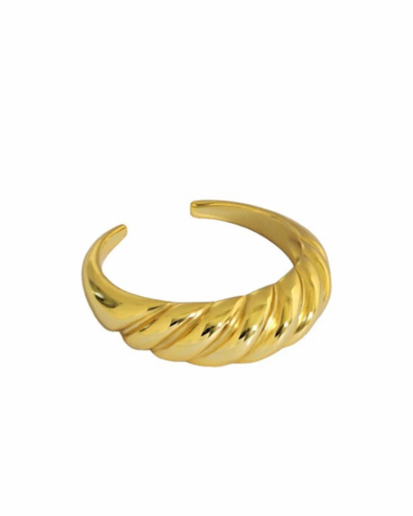 Køb Belphia Twist Ring 925 Sterling Sølv 18k Guldbelagt - Justerbar / 925 Sterling Sølv 18k Guldbelagt billigt online tilbud