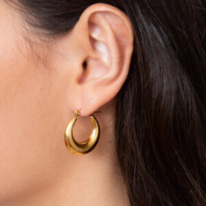 Køb Small Chunky Hoops 18K Guldbelagt billigt online tilbud