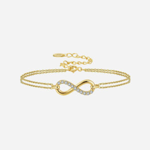 Køb Zirkonia Infinity Armbånd 925 Sølv 18K Guldbelagt billigt online tilbud