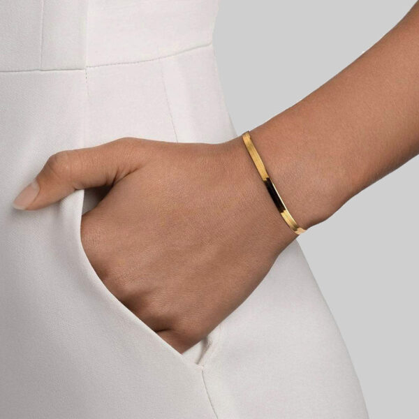 Køb Flad Slange Armbånd 18K Guldbelagt 4mm billigt online tilbud