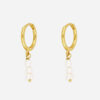 Køb Small Freshwater Pearl Hoops 925 Sølv 18K Guldbelagt billigt online tilbud