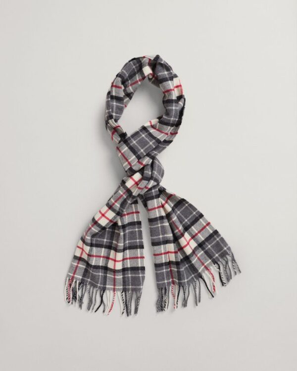 Køb D1. CHECKED WOOL TWILL SCARF billigt online tilbud