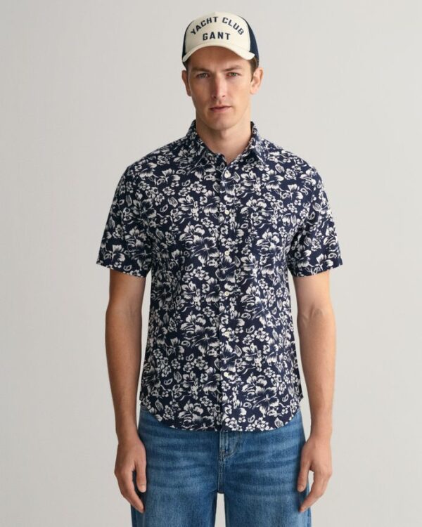 Køb REG FLORAL COTTON LINEN SS SHIRT billigt online tilbud