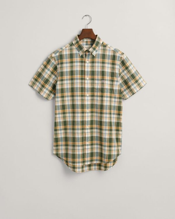 Køb REG COTTON LINEN CHECK SS SHIRT billigt online tilbud