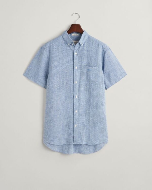 Køb REG LINEN HOUNDSTOOTH SS SHIRT billigt online tilbud