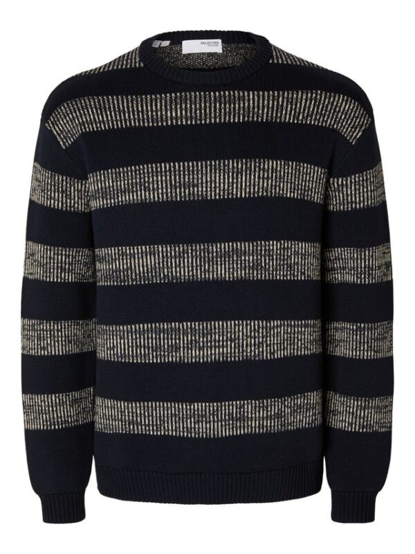 Køb SLHSTAN RELAXED LS KNIT STRIPE CREW billigt online tilbud