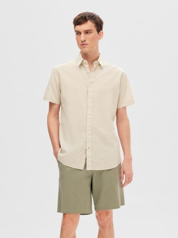 Køb SLHREG-NEW LINEN SHIRT SS NOOS billigt online tilbud