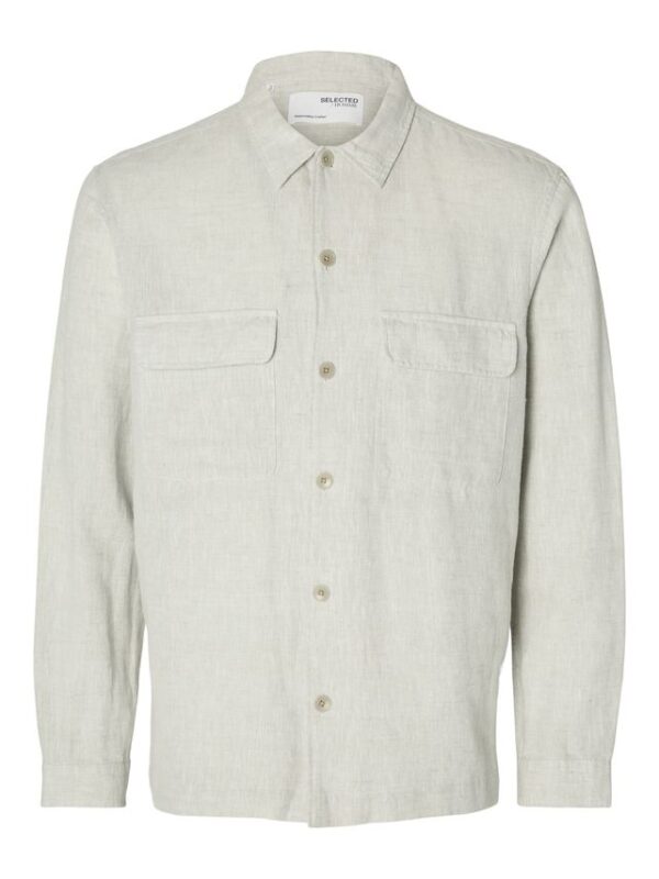 Køb SLHMADS-LINEN OVERSHIRT LS NOOS billigt online tilbud