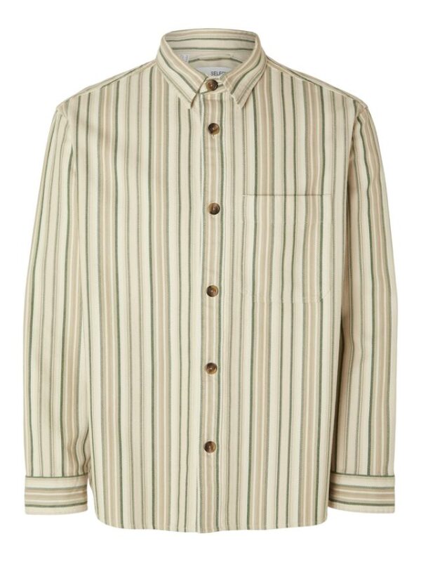 Køb SLHBOXY-JAMES OVERSHIRT LS STRIPES billigt online tilbud