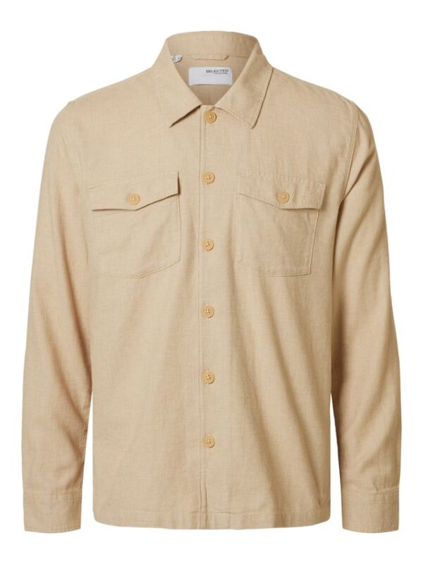 Køb SLHBRODY-LINEN OVERSHIRT LS billigt online tilbud