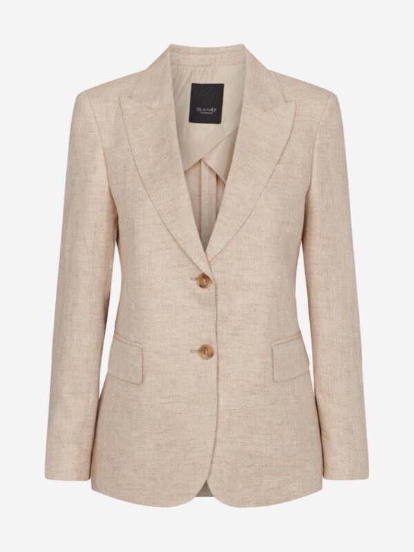 Køb Sand Copenhagen -  Ginett Pointy Blazer Hør - 40 - Sand billigt online tilbud