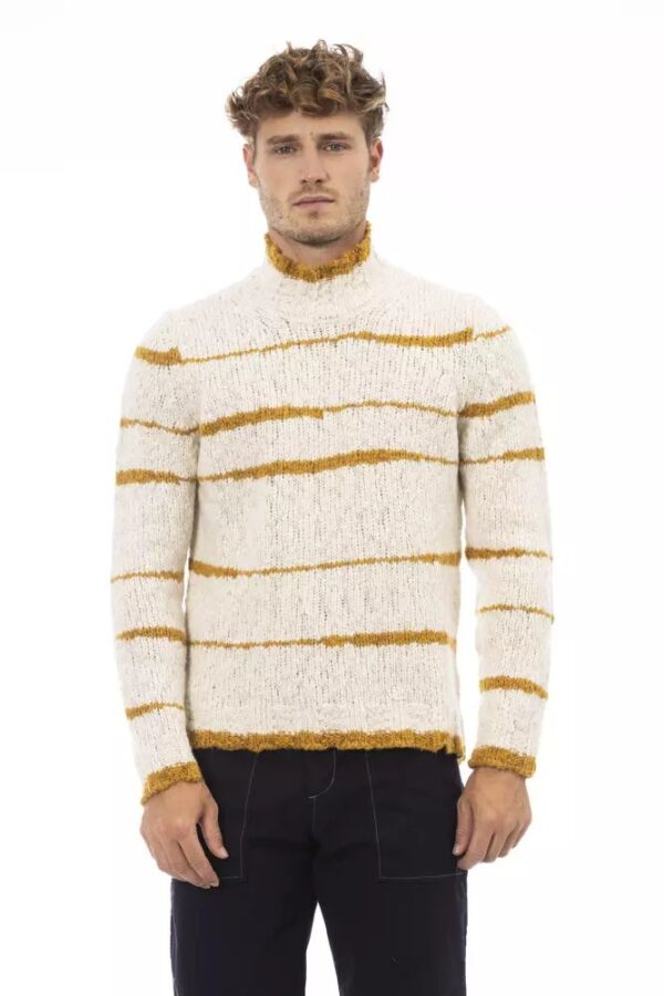 Køb Alpha Studio Beige Læder Sweater billigt online tilbud