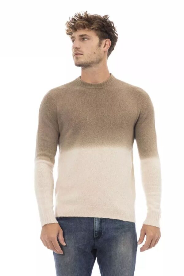 Køb Alpha Studio Beige Læder Sweater billigt online tilbud