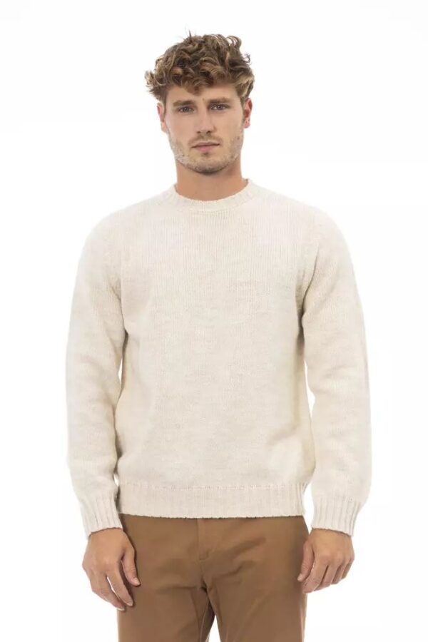 Køb Alpha Studio Beige Læder Sweater billigt online tilbud