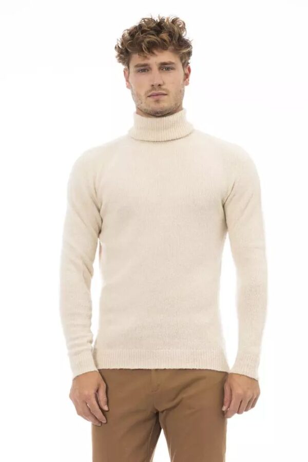 Køb Alpha Studio Beige Læder Sweater billigt online tilbud