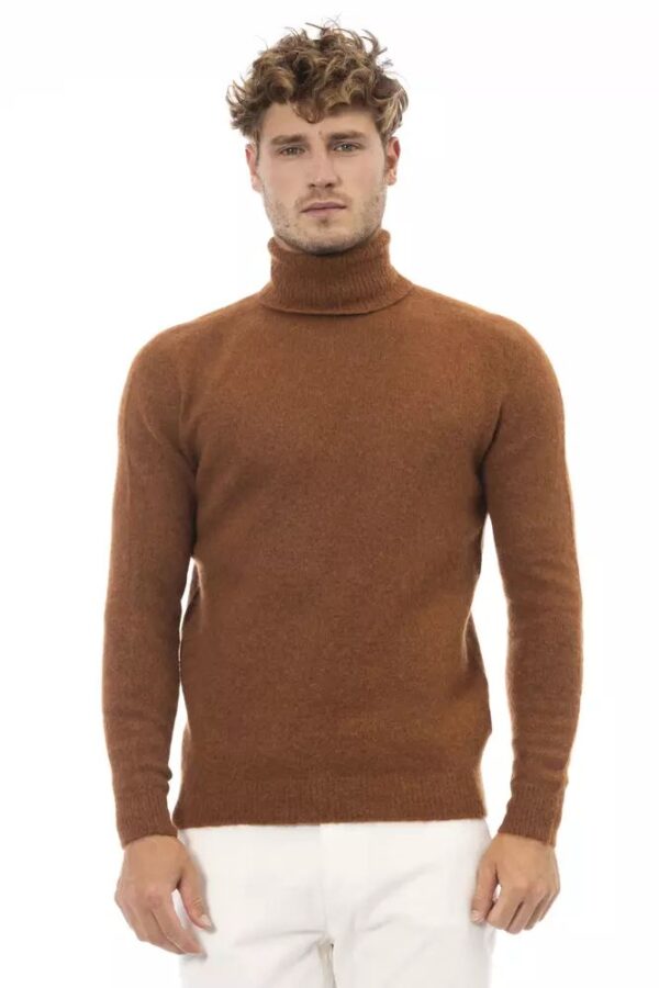 Køb Alpha Studio Brun Læder Sweater billigt online tilbud