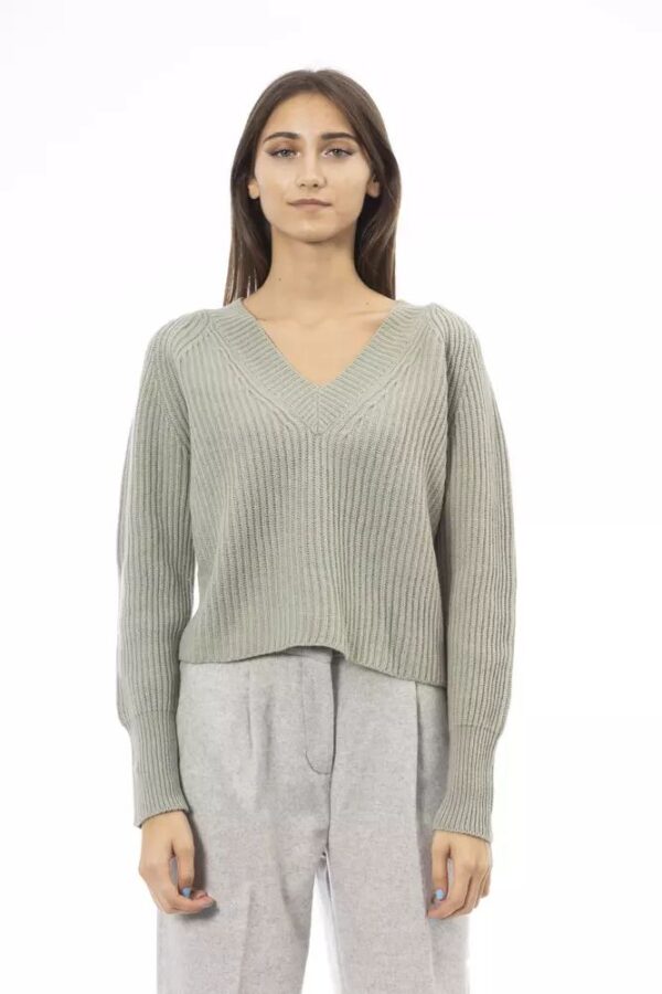 Køb Alpha Studio Grøn Uld Sweater billigt online tilbud