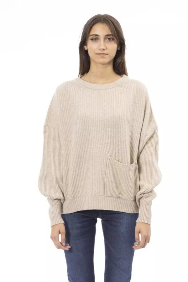 Køb Baldinini Trend Beige Uld Sweater billigt online tilbud