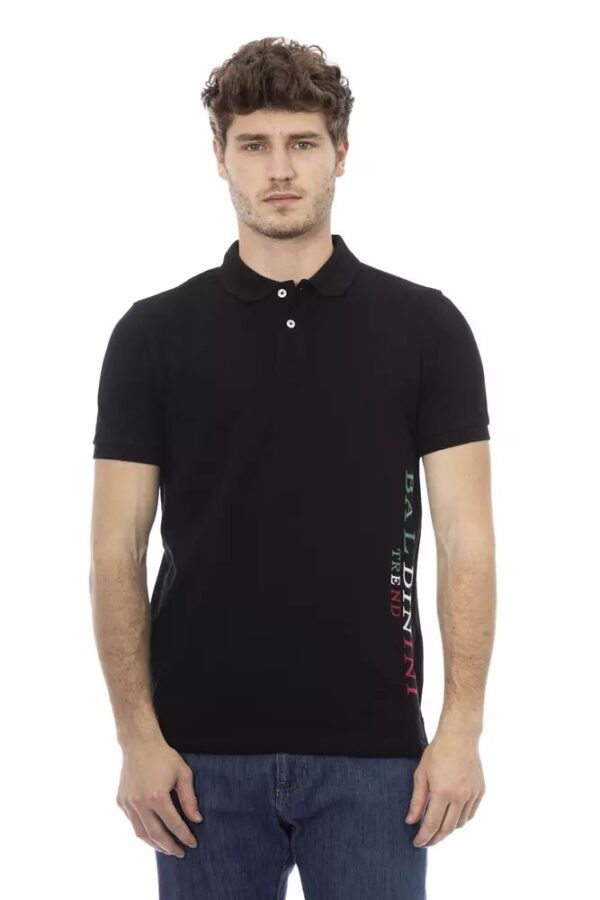 Køb Baldinini Trend Sort Bomuld Polo Shirt billigt online tilbud