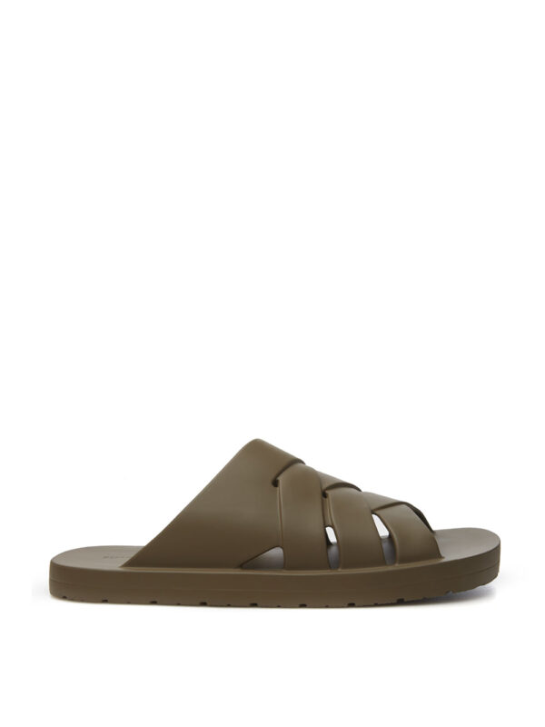 Køb Bottega Veneta Gummi Kaki 'Flinston' Flip-Flops billigt online tilbud