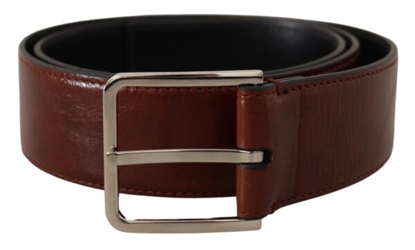 Køb Dolce & Gabbana Bordeaux Skind Patent Læder Logo Waist Buckle Bælte billigt online tilbud